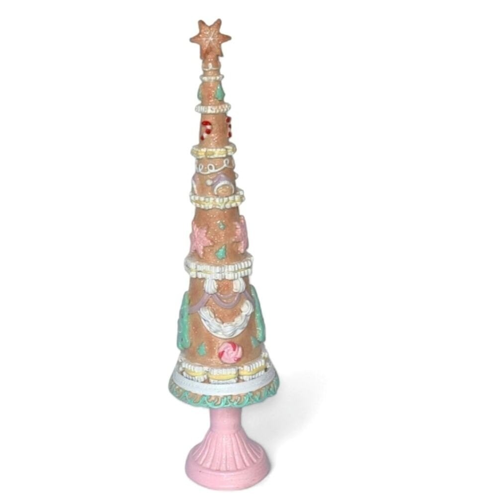 Pastel Pink Sugar Coated Christmas Candyland Sweet Treats Gingerbread Tree